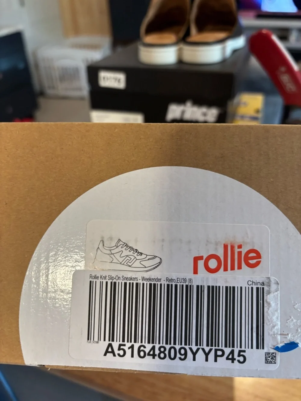 Women’s White Athletic Sneakers with Red & Navy Accents - Picture 8 of 8